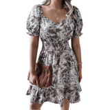 Nina Parker Dresses Elegant Sleeve Skirt Ruffled Short Sleeves Dress
