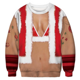 Black Christmas Sweater Vertical Stripes 3D Printed Sweater