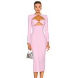 Emily Ratajkowski Dress Long Sleeve Stretch Knitted Dress