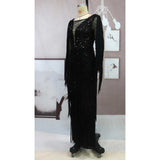 Kesha Black Dress Women's Long Sleeve Sequined Dress Sheath Wedding Bridesmaid Formal Dress