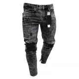 J Shaped Jeans New Men's Jeans Ripped Stretch Feet Pants