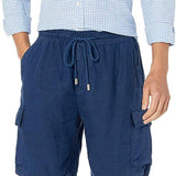 jogging shorts for men Slim Fit Muscle Gym Men Shorts Summer Solid Color Men's Loose Cotton Linen Casual Shorts Multi-Pocket Cargo Pants