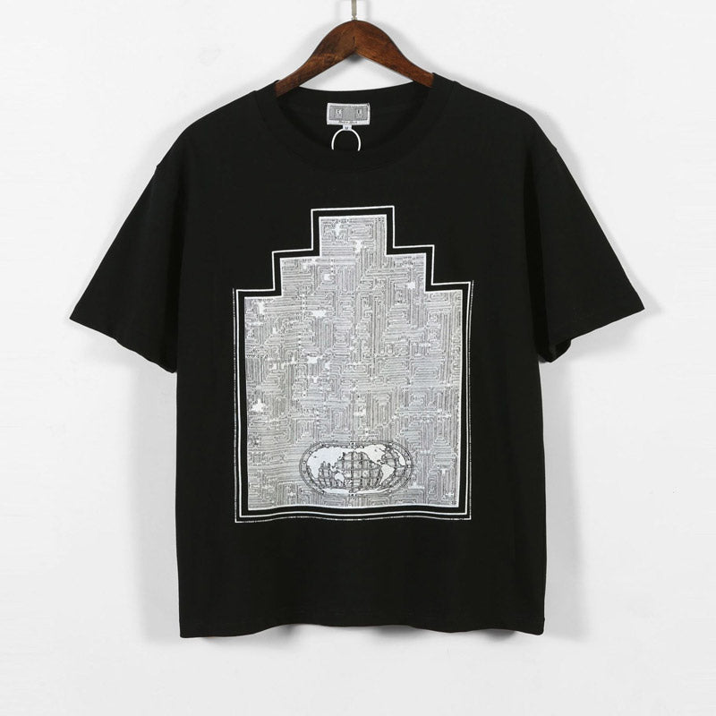 Cavempt Ce Life Cav @ Empt C. Maze Pattern Hot Print Men's and Women's T-shirt Short Sleeve