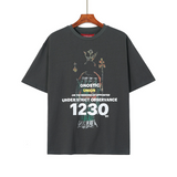 Rrr123 T-Shirt Vintage Distressed Fog Loose round Neck T-shirt