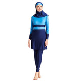 Burkini Muslim Swimwear Solid Color Four-Piece Fashion Conservative Swimsuit for Women