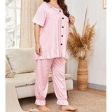 Women Plus Size Co-Ords Casual Loose Pajama Set