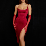Bella Hadid Dress Sexy Hip Spaghetti Straps Dress