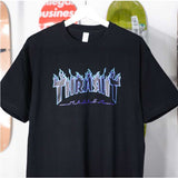 Thrasher T Shirt Flame Print T-shirt Heavy Cotton Loose