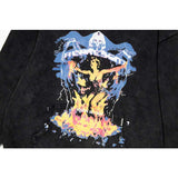 Present Hoodie Wizard Portrait Printing Vintage Distressed Hooded Sweater