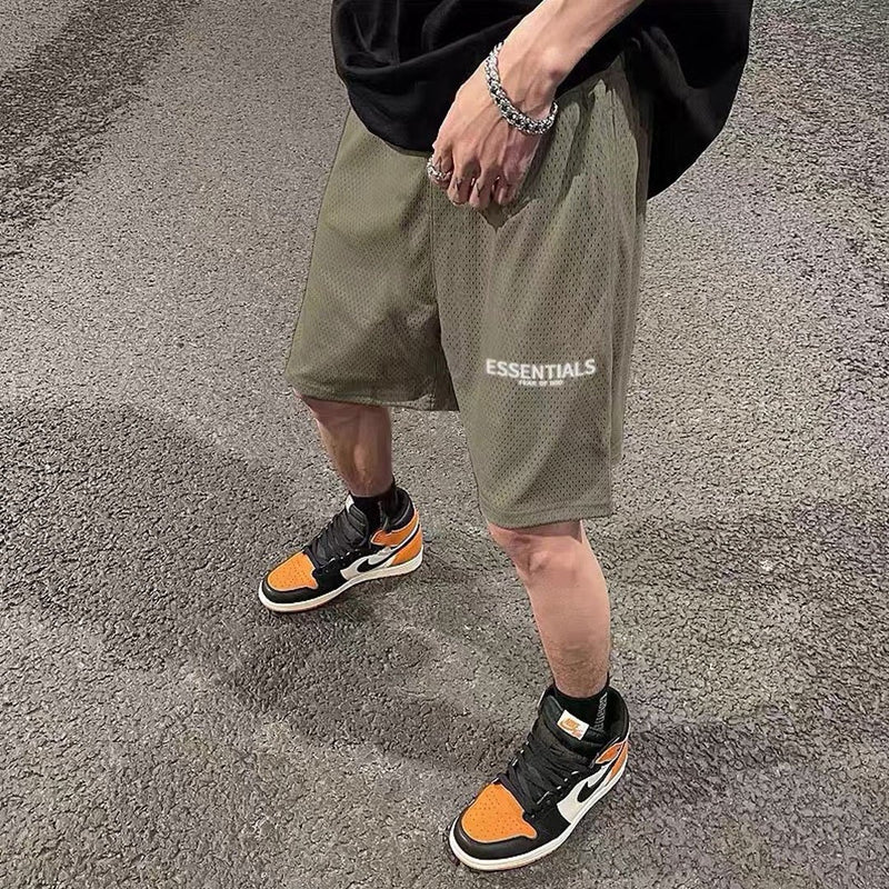 Fog Essentials Shorts Fear Of God Fog Multiline Essentials Loose Couple Mesh Sports Shorts Men and Women