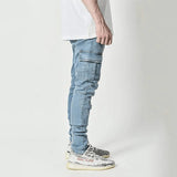 J Shaped Jeans Men's Jeans New Style Side Pocket Fashion Skinny Micro Elastic