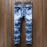 J Shaped Jeans New Men's Jeans Slim Straight Zip Pleated Trousers