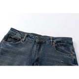 Off White Winter Pants Autumn and Winter Brushed Vintage Washed Denim Trousers