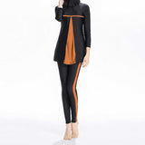 Burkini Muslim Swimwear Conservative Swimwear Color Matching Three-Piece Top Pants Hat