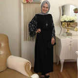 Women Plus Size Dresses Fashionable Sequins Patchwork Loose Long Dress