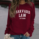 Harvard Sweatshirt Casual Letter Floral Print Long Sleeve Pullover