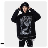 Slogan Graphic Hoodie Hoodie with Drawstrings Baggy Coat