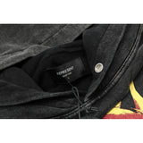 Present Hoodie Rose Skull Distressed Hooded Sweater for Men