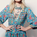 Beth Dutton Bohemian Dress Summer Spring Midi Dresses Printed Women's Long Dress