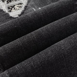 Amiri Jeans Casual Hip Hop Wash Splash-Ink Painted Slim Jeans Casual Fashionable 852