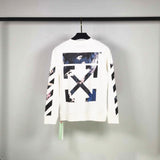 Off White Sweatshirts Long Sleeve round Neck Neck Sweater Autumn and Winter Oil Painting round Neck Men and Women