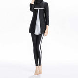 Burkini Muslim Swimwear Conservative Swimwear Color Matching Three-Piece Top Pants Hat