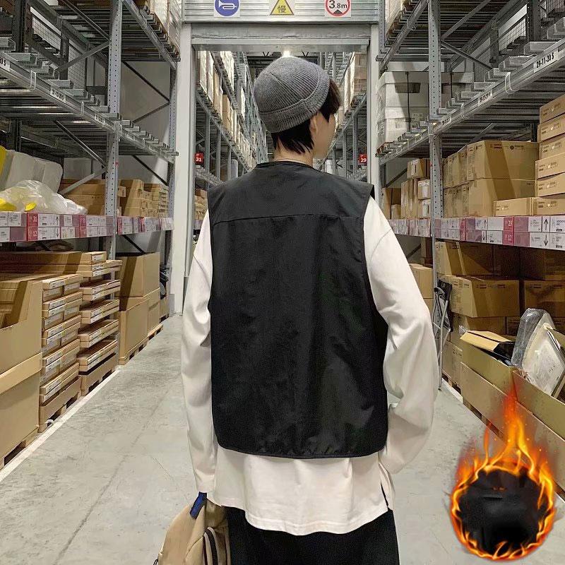 Men Utility Vest Work Zipper Tactical Work Vest Slim Pocket Jacket I Tooling Tactical Vest Hee Vest Jacket