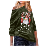 Black Christmas Sweater Santa Claus Printed Sweater