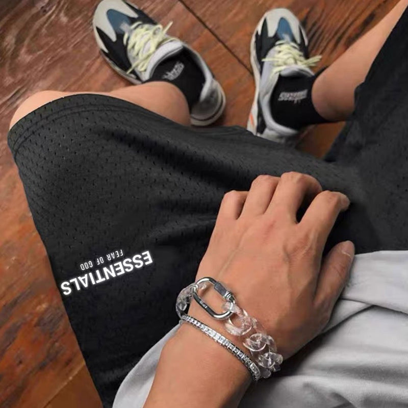 Fog Essentials Shorts Fear Of God Fog Multiline Essentials Loose Couple Mesh Sports Shorts Men and Women