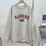 Diana Harvard Sweatshirt Letter Embroidery Velvet Padded Thickened Sweater