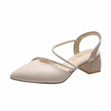Nude Chunky Heel Sandals