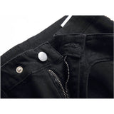 J Shaped Jeans Men's Motorcycle Elastic Pleated Zipper Tooling Large Size