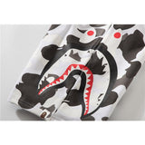 Shark Print Shorts Camouflage Stitching Teeth Pattern Summer Men's Casual Cotton Shorts Fifth Pants