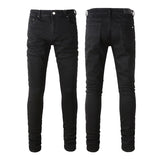 Amiri Jeans Casual Hip Hop Wash Splash-Ink Painted Slim Jeans Casual Fashionable 8800