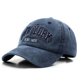 Yankee Baseball Cap Embroidered Washed Peaked Cap Men's and Women's Denim Baseball Cap