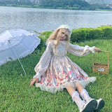 Gothic Lolita Harajuku Style Clothing Autumn Fairy Tale Long Sleeve Dress Light Lolita