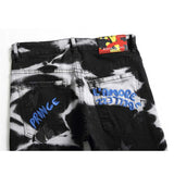 J Shaped Jeans Original Hole Patch Stretch Letter Embroidered Stretch Black Jeans