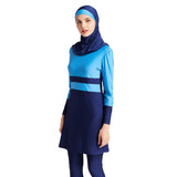 Burkini Muslim Swimwear Solid Color Four-Piece Fashion Conservative Swimsuit for Women