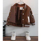 Toddler Boys Jackets Children Boys' Coat Autumn PU Leather Baseball Uniform