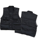 Men Utility Vest Work Zipper Tactical Work Vest Slim Pocket Jacket Multi-Pocket Vest Outdoor Casual and Comfortable Men's Clothing