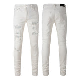 Amiri Jeans Casual Hip Hop Wash Splash-Ink Painted Slim Jeans Casual Fashionable 7625