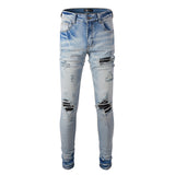 Amiri Jeans Casual Hip Hop Wash Splash-Ink Painted Slim Jeans Casual Fashionable 848