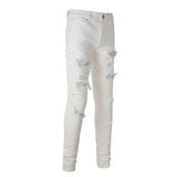 Amiri Jeans Casual Hip Hop Wash Splash-Ink Painted Slim Jeans Casual Fashionable 7625