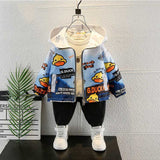 Toddler Boys Jackets Boys' Coat Spring and Autumn Small Yellow Duck Windbreaker Hooded