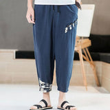 Linen Pants Straight Leg Pants Drawstring Lightweight Elastic Beach Pants Summer Men's Casual Pants Loose Track Pants