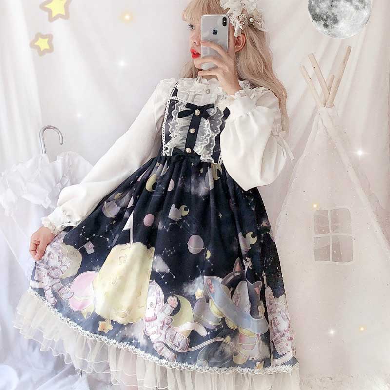 Gothic Lolita Harajuku Style Clothing Observer Lolita Dress JSK Suspender Skirt Inner Shirt