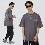 Blackair T Shirt Blackair Spring/Summer New Short Sleeve Men's American Retro Street Loose Bottoming Shirt Printed Suede Short Sleeve