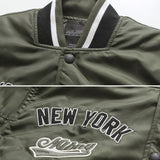 Yankee Letterman Jacket Outfit Senior Jackets Varsity Baseball College Coat Mlbny Jacket Spring Coat Army Green Quilted