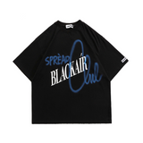 Blackair T Shirt Blackair Graffiti Letter Print Short-Sleeve T-shirt