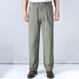 Linen Pants Straight Leg Pants Drawstring Lightweight Elastic Beach Pants Summer Casual Jeans Straight-Leg Trousers Casual Pants Men